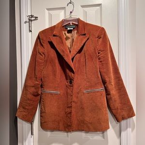 Vintage Harve Benard Velour Blazer w/ Pocket Detail in Rust
